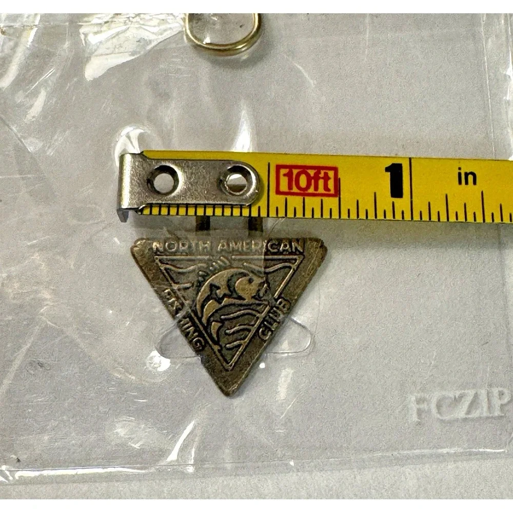 Vintage NOS North American Fishing Club Pendant Zipper Pull Charm Members Bass